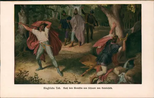 Siegfrieds Tod (nach Schnorr von Carolsfeld) Nibelungensage 1905