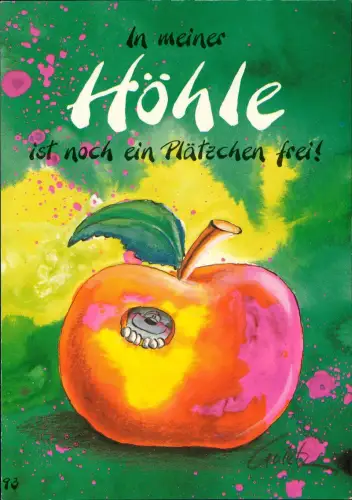 Diddl-Maus im Apfel - In meiner Höhle ist noch ein Plätzchen frei! 1995