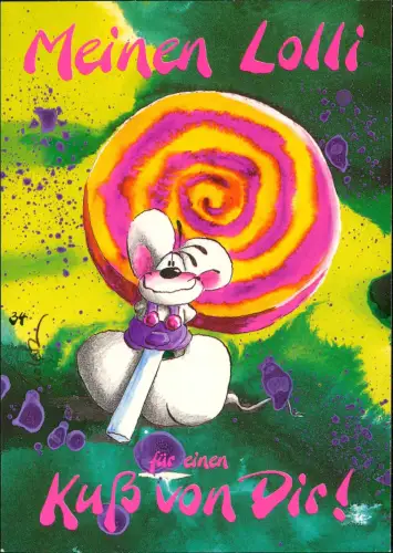 Diddl-Maus mit Lolli - Meinen Lolli für einen Kuß von Dir! 1995