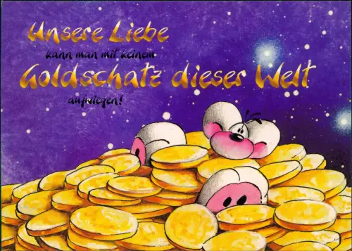 Ansichtskarte  Diddl-Maus im Goldschatz - Unsere Liebe 2000