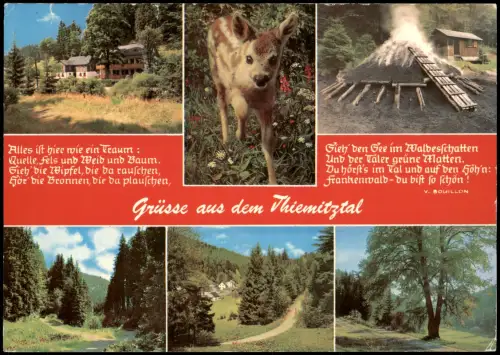 Thiemitz (Frankenwald) Mehrbildkarte u.a. Gaststätte Pension Zum Forsthaus 1980