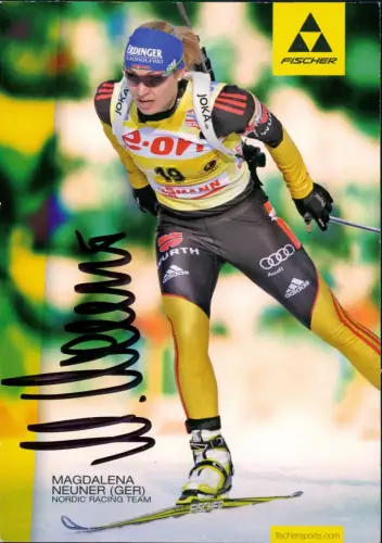 Ansichtskarte  Autogrammkarte Magdalena Neuner, Biathlon 2012