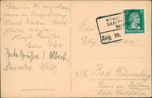 Ansichtskarte München Neues Rathaus mit Frauenkirche 1935