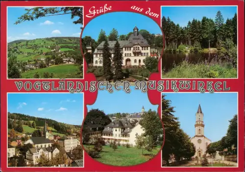 .Sachsen Vogtland: Aschberg, Rathaus, Muldenquellgebiet,   Museum, Kirche 1995