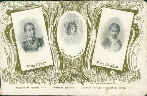 Adel Monarchie Gold Ornament Prinz Oskar Joachim Viktoria Luise 1900