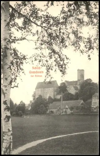 Ansichtskarte Gnandstein-Kohren-Sahlis Birke Bauernhaus Burg Gnandstein 1910
