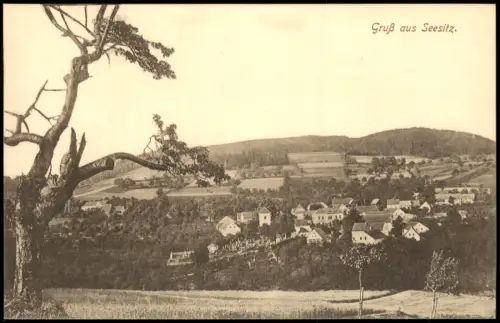 Postcard Seesitz b. Aussig Blick auf die Stadt 1910