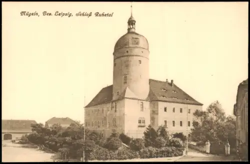 Ansichtskarte Mügeln Schloss Ruhetal mit Nebengelassen 1910
