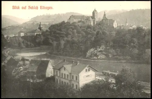 Postcard Elbogen (Eger) Loket Bahnhof Und Stadt 1910