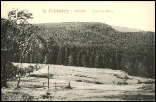 Ansichtskarte Sankt Andreasberg-Braunlage Oberharz. Gesöhr mit Rehberg. 1912