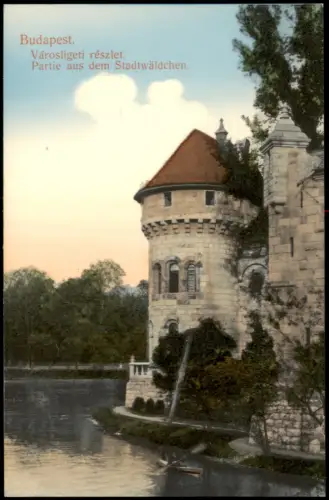 Postcard Budapest Városligeti részlet 1909