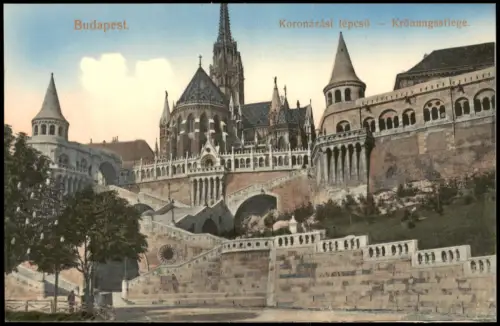 Postcard Budapest Koronázási lépcsö Krönungsstiege. 1912