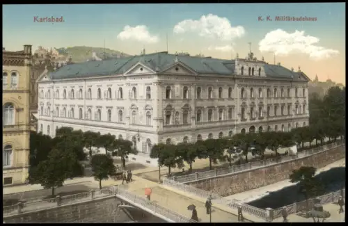 Postcard Karlsbad Karlovy Vary K. K. Militärbadehaus 1912