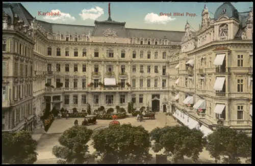 Postcard Karlsbad Karlovy Vary Grand Hôtel Pupp - Rückansicht 1912