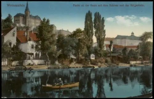 Weißenfels Partie an der Saale mit dem Schloss und der Bergschule 1912