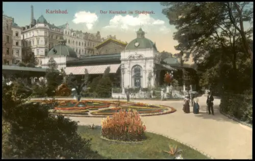 Ansichtskarte Karlsbad Der Kursalon im Stadtpark. 1912