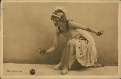 Ansichtskarte  Sportler: Turnen schöne Turnerin Frau Springball 1924