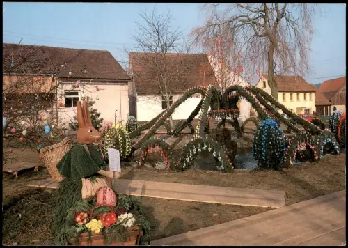 Bieberbach (Fränk. Schweiz) Osterbrunnen Osterhase Osterschmuck 1975