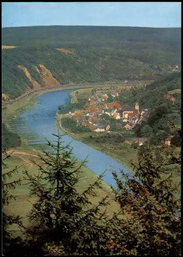 Herstelle-Beverungen Panorama-Ansicht Weser Blick vom Rotsberg 1970