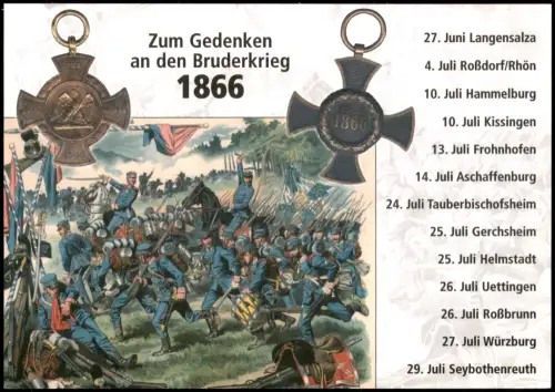 Künstlerkarte Militär Zum Gedenkenan den Bruderkrieg 1866 1980