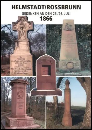 Helmstadt Gedenken Bruderkrieg 1866 Militär Denkmäler HELMSTADT ROSSBRUNN 1980