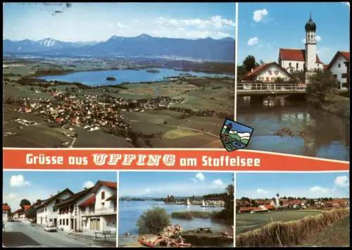 Uffing am Staffelsee Mehrbildkarte Ortsansichten u.a. Luftaufnahme 1981