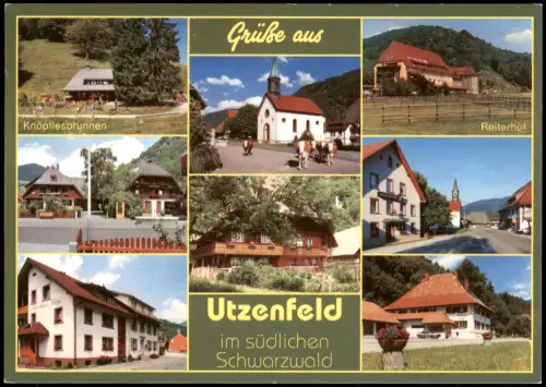 Utzenfeld Mehrbild-AK u.a. Knöpflesbrunnen, Reiterhof, Gebäude-Ansichten 2000