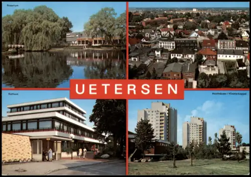 Uetersen Mehrbildkarte Ortsansichten u.a. Hochhäuser Klosterkoppel 1980