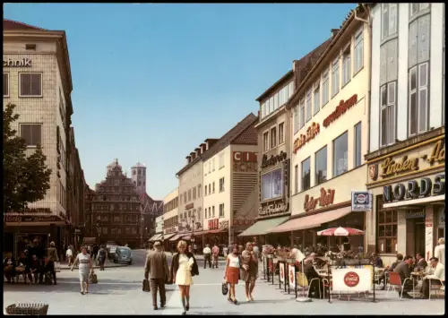Braunschweig Köhlmarkt mit Gewandhaus, Leute beim Shoppen, Geschäfte 1970