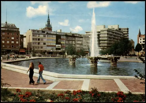 Ansichtskarte Braunschweig Blick vom Schloßpark auf Bohlweg und Rathaus 1975