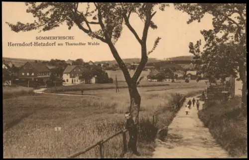 Ansichtskarte Herrndorf-Halsbrücke Weg an der Stadt Fachwerkhäuser 1912