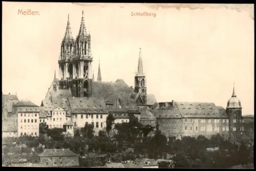 Ansichtskarte Meißen Stadt vom Schloßberg gesehen 1912