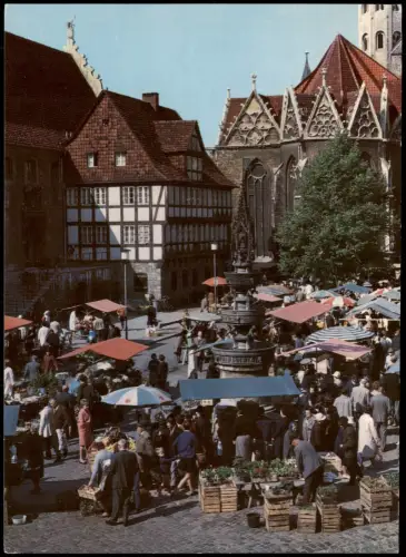 Braunschweig Traditionsinsel Altstadtmarkt reges Markt-Treiben 1975