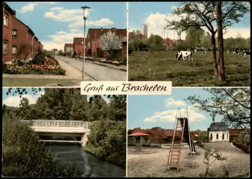 Ansichtskarte Brachelen Mehrbildkarte mit 4 alten Ortsansichten 1973/1965