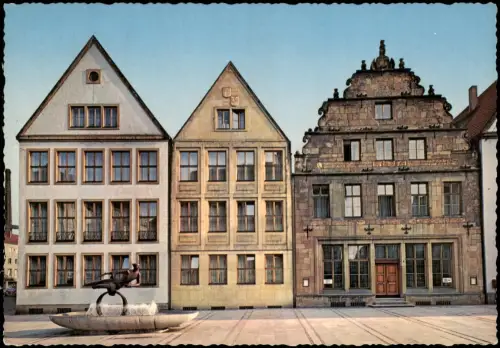 Bielefeld Häuser Partie u. Skulptur-Denkmal Am Alten Markt 1960