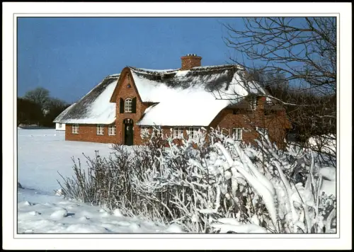 Wenningstedt-Braderup (Sylt) Verschneites Friesenhaus in Braderup 2000