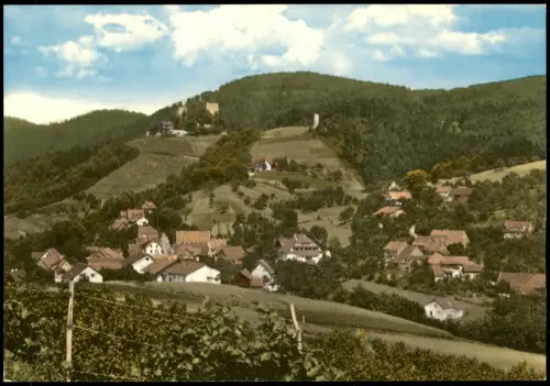 Ansichtskarte Bühl (Baden) Blick zur Alt-Windeck Burg-Ruine 1965