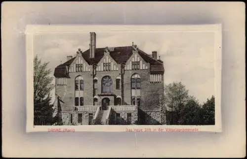 Dahme (Mark) Das neue Stift in der Viktoriapromenade 1909 Passepartout