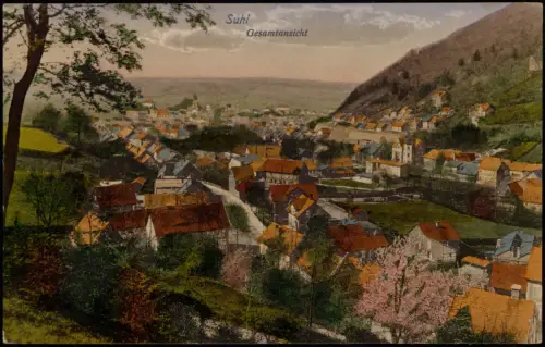 Ansichtskarte Suhl Stadtpartie colorierte AK 1912