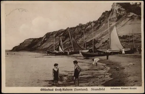 Neukuhren  Kuršiai
Пионерский Strand Segelboote Samland Ostpreußen 1928