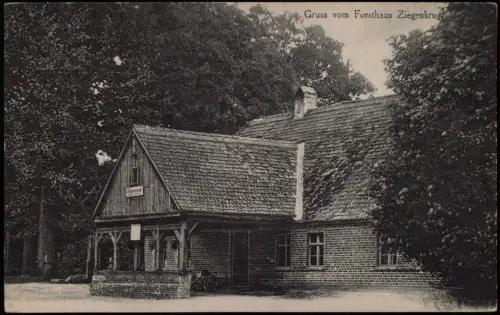 Ansichtskarte Velten Forsthaus Ziegenkrug b. Wansdorf 1912
