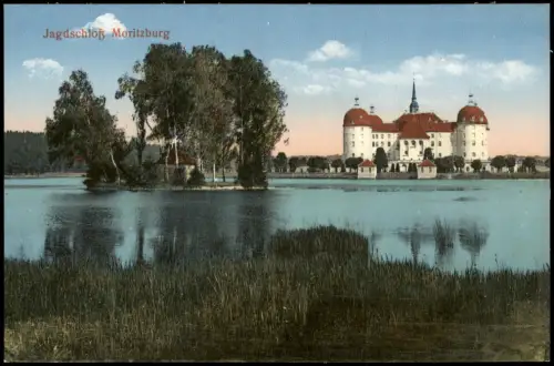 Ansichtskarte Moritzburg Kgl. Jagdschloss und Insel 1912