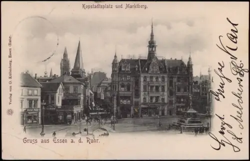 Ansichtskarte Essen (Ruhr) Kopstadtplatz Geschäfte Straßenblick# 1901