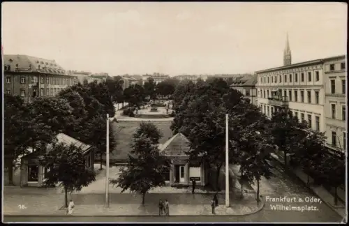 Ansichtskarte Frankfurt (Oder) Wilhelmplatz Häuschen - Fotokarte 1929