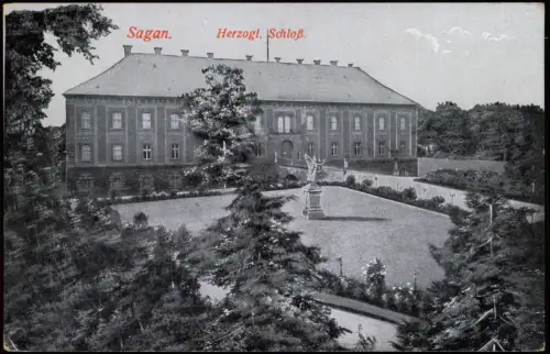 Postcard Sagan Żagań Herzogliches Schloß - Parkseite 1916