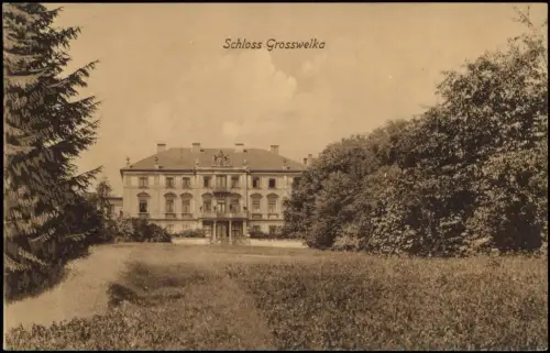 Ansichtskarte Kleinwelka Schloß Großwelka Oberlausitz 1909  b. Bautzen
