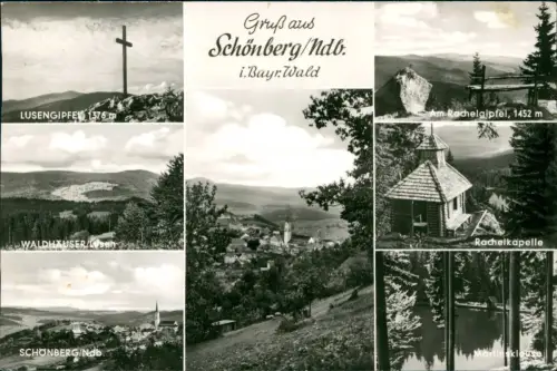 Ansichtskarte Schönberg (Niederbayern) Stadtteilansichten Fotokarte 1962