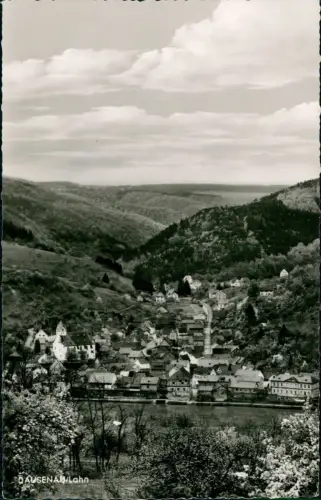Ansichtskarte Dausenau Blick über die Lahn auf die Stadt 1961