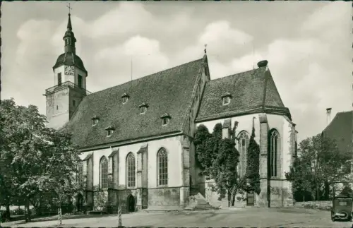 Ansichtskarte Weilheim (Oberbayern) Partie an der Stadtkirche 1958