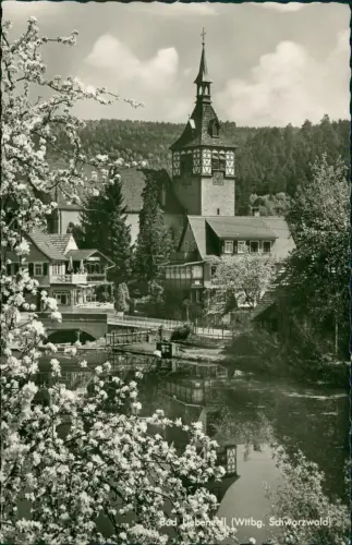 Ansichtskarte Bad Liebenzell Stadt währen der Baumblüte Fotokarte 1963